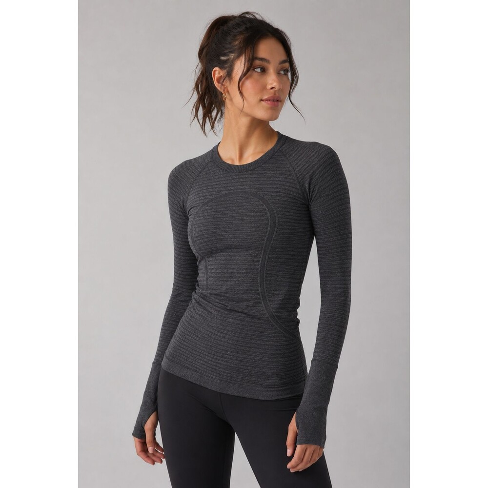 Lululemon Swiftly Tech Long Sleeve Shirt Size 6 Dark Gray Athletic Preppy Gym